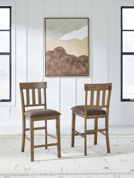Urbinforte Light Brown Counter Height Barstool
