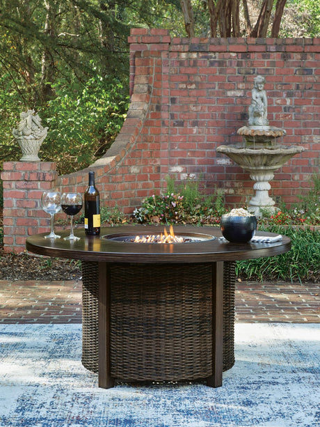 Monterey Point Dark Brown Outdoor Fire Pit Table