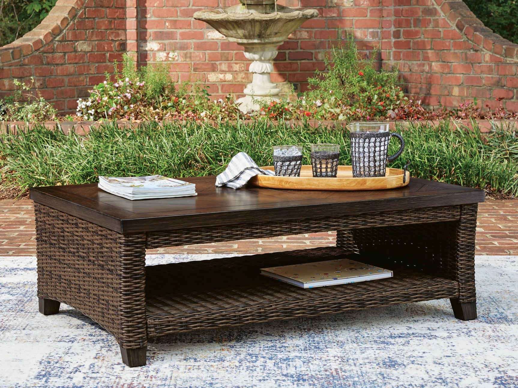 Monterey Point Dark Brown Outdoor Coffee Table