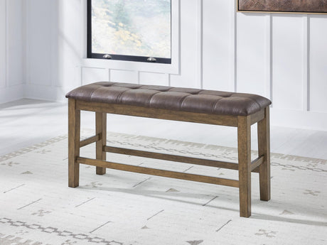 Urbinforte Light Brown Counter Height Dining Bench