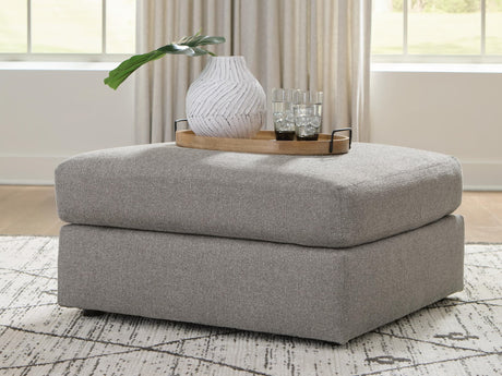 Lindon Smoke Performance Fabric,Next-Gen Nuvella™,Chenille Oversized Accent Ottoman