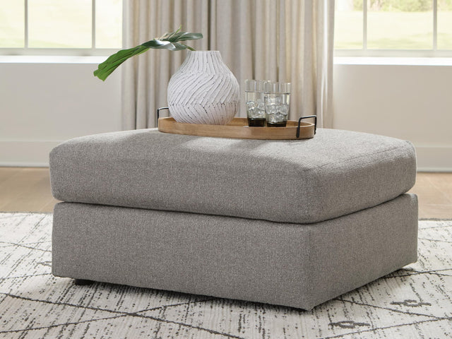 Lindon Smoke Performance Fabric,Next-Gen Nuvella™,Chenille Oversized Accent Ottoman