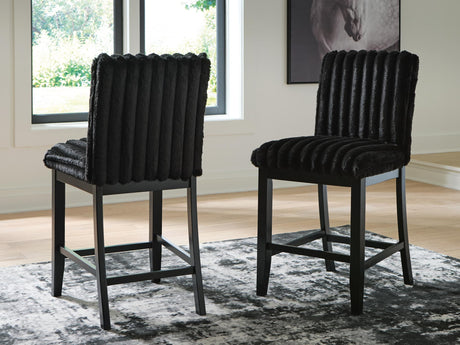 Mervannie Black Counter Height Barstool