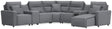 Modmax II Salt and Pepper 7-Piece Power Reclining Sectional with Chaise and Audio System