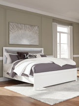 Maeling White King Upholstered Panel Bed