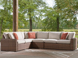 Dolan Creek Beige/Brown 4-Piece Outdoor Sectional