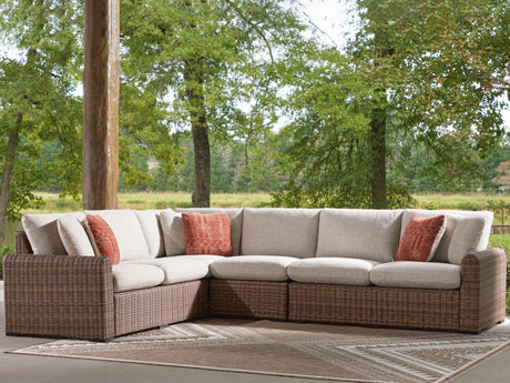Dolan Creek Beige/Brown 4-Piece Outdoor Sectional