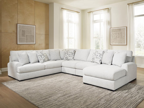Misty-Lakes Chalk 5-Piece Sectional with Chaise