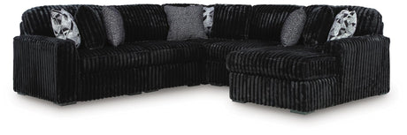 Midnight-Madness Onyx 5-Piece Sectional with Chaise