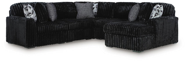 Midnight-Madness Onyx 5-Piece Sectional with Chaise