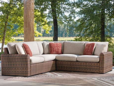 Dolan Creek Beige/Brown 3-Piece Outdoor Sectional