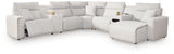 Modmax II Stone 7-Piece Power Reclining Sectional with Chaise and Audio Console