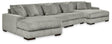 Lindyn Fog 4-Piece Sectional with Double Chaise