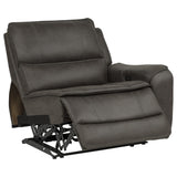 Marcell 6-Piece L-Shaped Power Reclining Sectional with Console Grey — product image 12