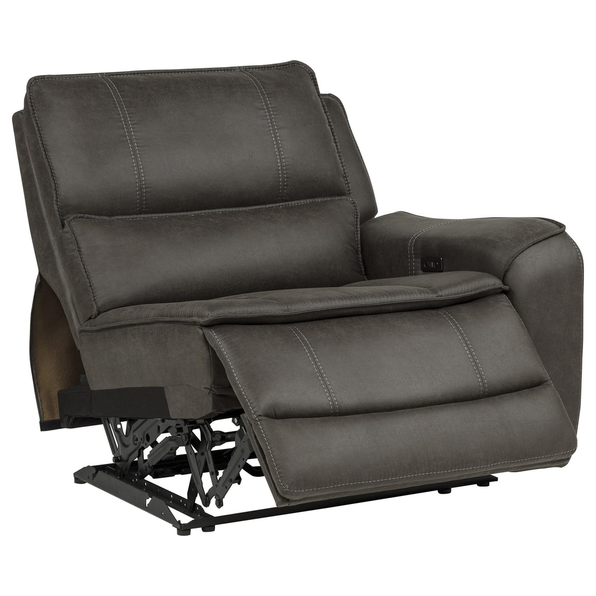 Marcell 6-Piece L-Shaped Power Reclining Sectional with Console Grey — product image 12
