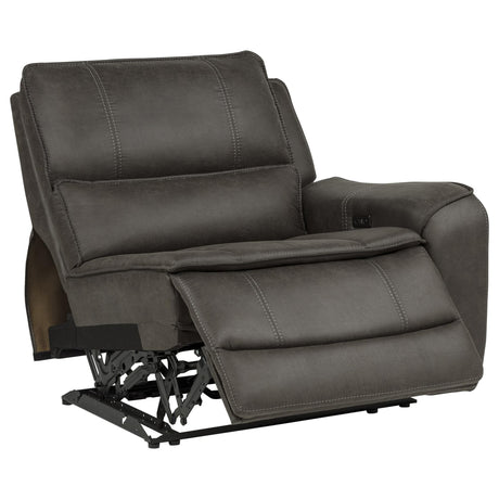Marcell 6-Piece L-Shaped Power Reclining Sectional with Console Grey — product image 12