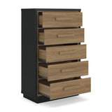 Kozmour Black/Brown Chest of Drawers — angled view