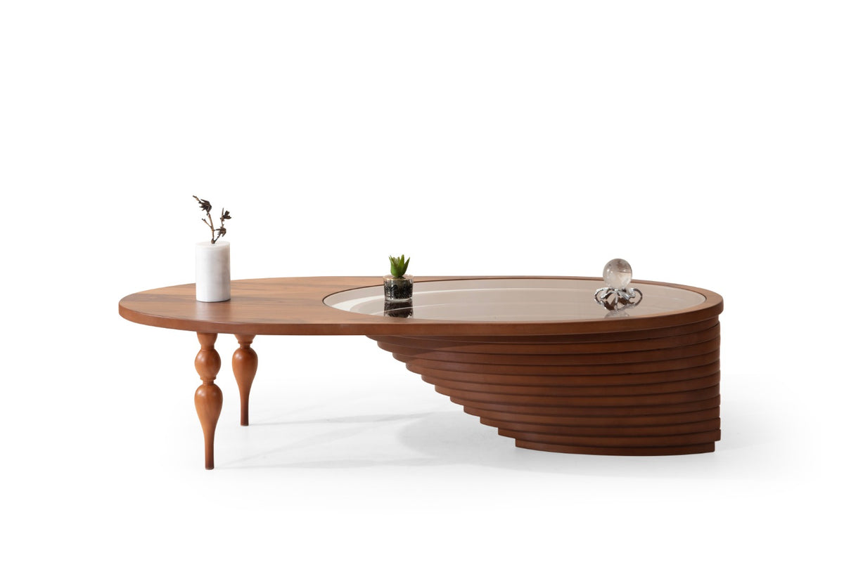 Polina Walnut/Gold Coffee Table