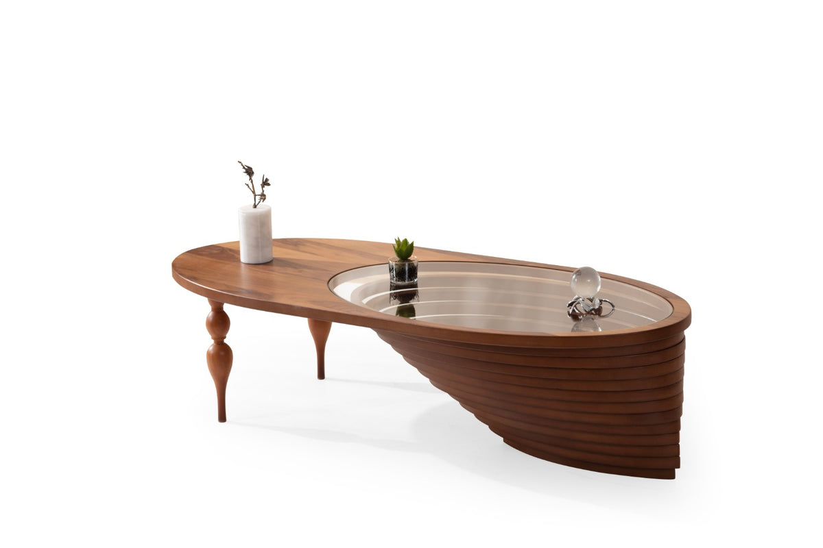 Polina Walnut/Gold Coffee Table