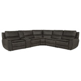 Marcell 6-Piece L-Shaped Power Reclining Sectional with Console Grey — product image 3