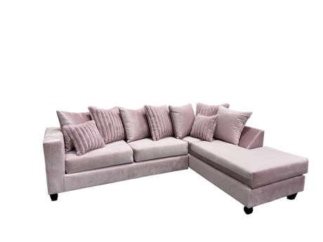 Kora Pink Fabric 2-Piece Sectional Sofa with Chaise view 4