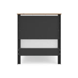 Kerisden White/Brown Twin Panel Complete Bed Frame — back view