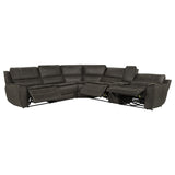 Marcell 6-Piece L-Shaped Power Reclining Sectional with Console Grey — product image 2
