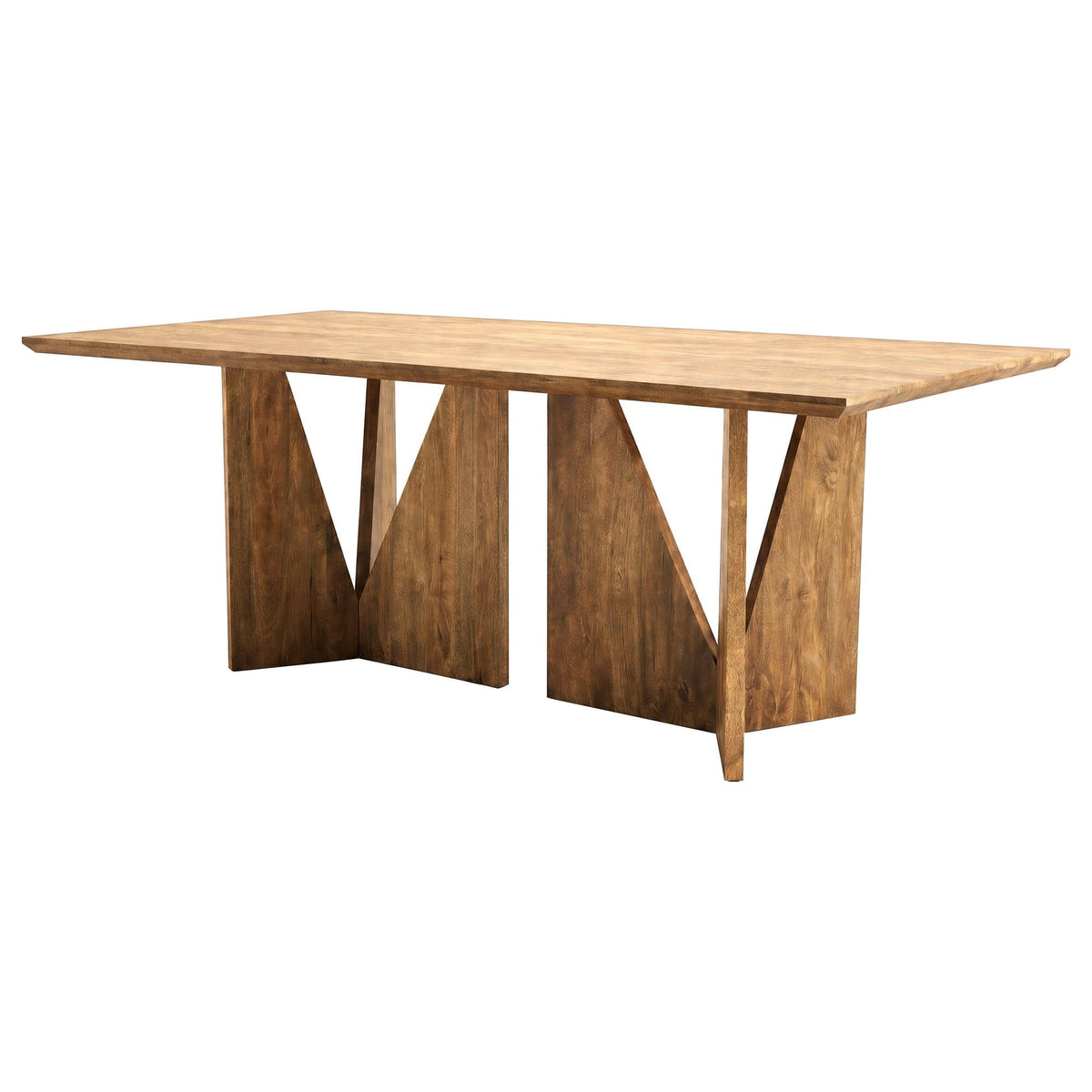 Sosa Solid Mango Wood Dining Table with Angular Base Light Brown — product image 4