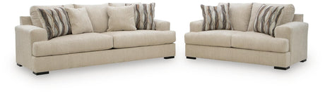 Lofwood Oatmeal Sofa and Loveseat Set — product image 2
