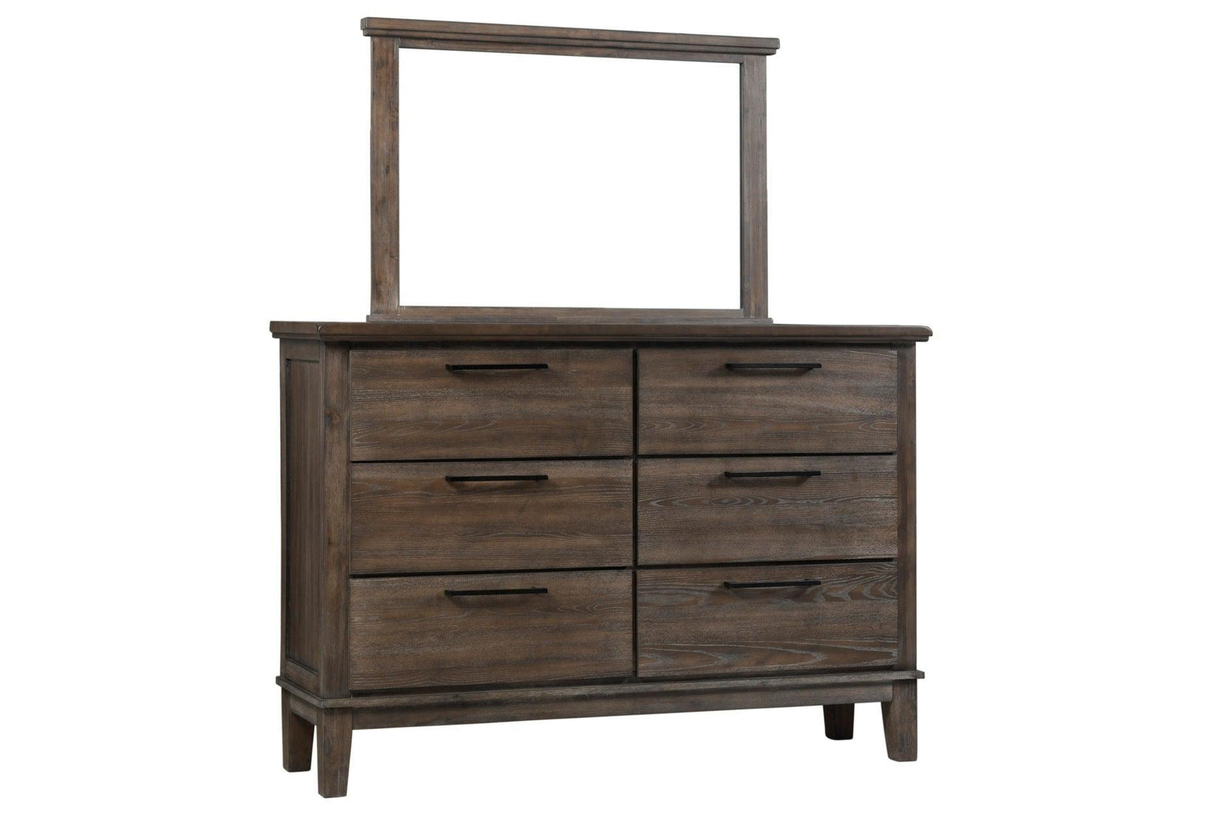 Gray Modern Traditional Solid Wood Veneers Fabric Upholstered Tufted Shelves Bedroom Set - Ella Furniture