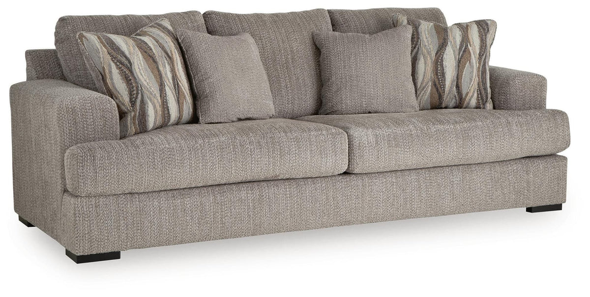 Lofwood Fossil Chenille Sofa — angled view
