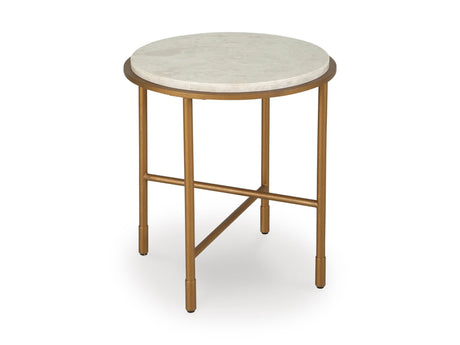 Antique Gold Natural Marble Coffee Table and End Table Set — product image 3