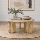Dale Sculptural Round Solid Mango Wood Coffee Table Natural Mango — product image 2