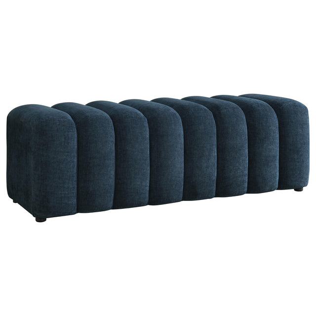 Summer Upholstered Channel Accent Bench Navy — product view