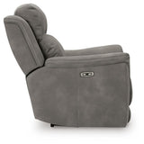 Next-Gen Durapella Slate Microfiber Power Recliner — side view