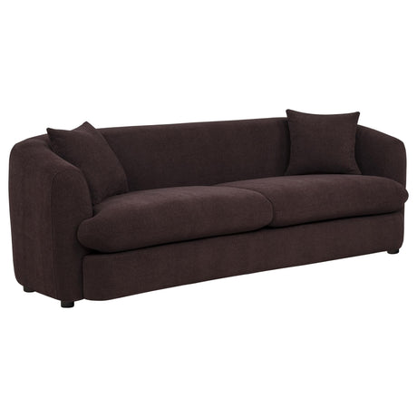 Delroy 3-Piece Stationary Sofa Set in Aubergine Polyester — product image 2