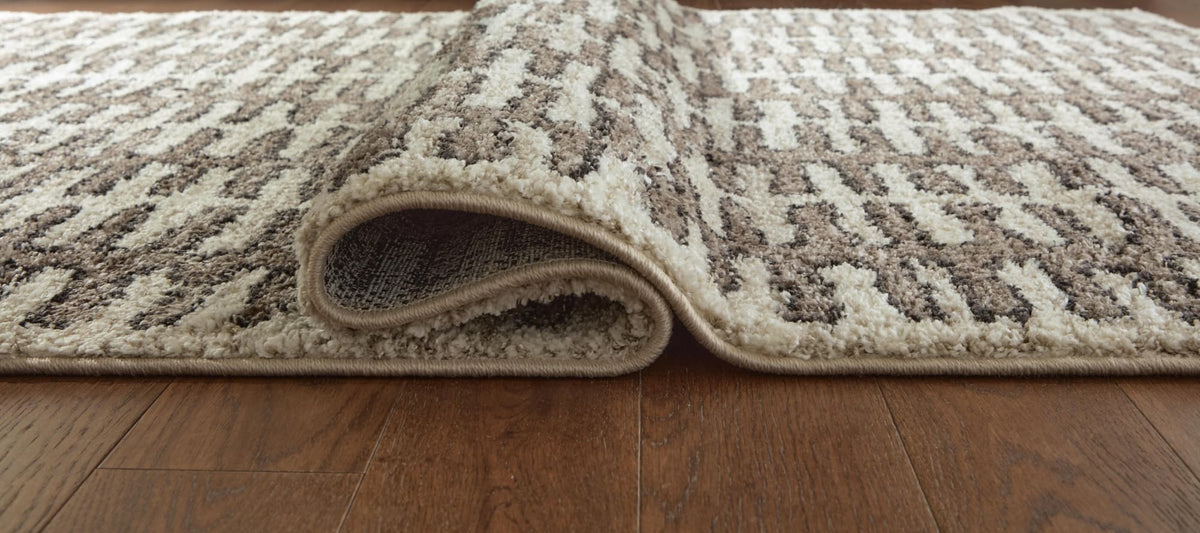 Cartlett White/Taupe/Black Large Rug — detail view