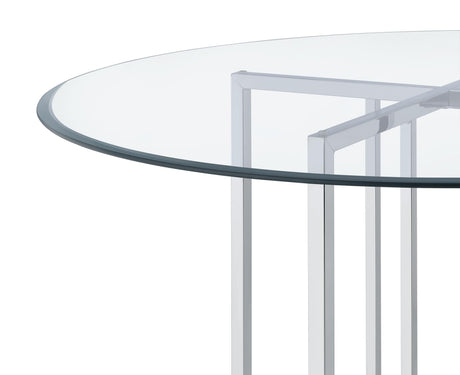 Pace 48-inch Round Glass Top Dining Table Chrome — product image 6