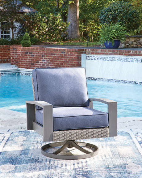 Half Blue/Gray Moon Beach Outdoor Sofa with 2 Lounge Chairs — product image 9