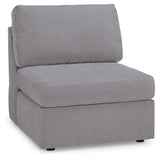 Modmax Granite 5-Piece Double Storage Chaise Sectional with Audio Consoles — angled view