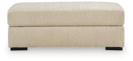 Lofwood Oatmeal Chenille Ottoman — front view