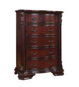 Sheffield Chest Rich Brown, Traditional Classic Wood, Pewter Bail 6 Drawers - Ella Furniture