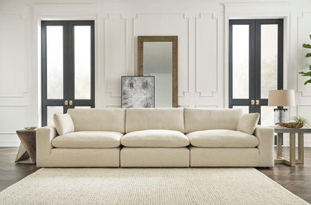 Linen Modern Contemporary Solid Wood Feather Fiber Blend High Quality Oversized Sectional