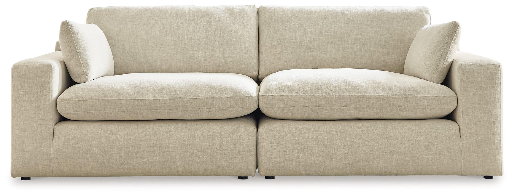 Elyza Linen Chenille 2-Piece Sectional Loveseat