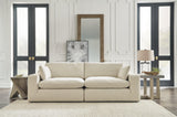 Elyza Linen Chenille 2-Piece Sectional Loveseat