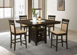 Gabriel Cappuccino Square Upholstered Back Counter Height Set