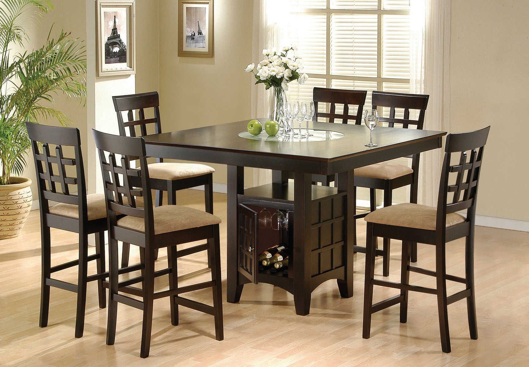 Gabriel Cappuccino Square Counter Height Set