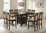 Gabriel Cappuccino Square Upholstered Back Counter Height Set