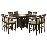 Gabriel Cappuccino Square Upholstered Back Counter Height Set