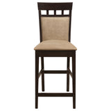 Gabriel Cappuccino Square Upholstered Back Counter Height Set